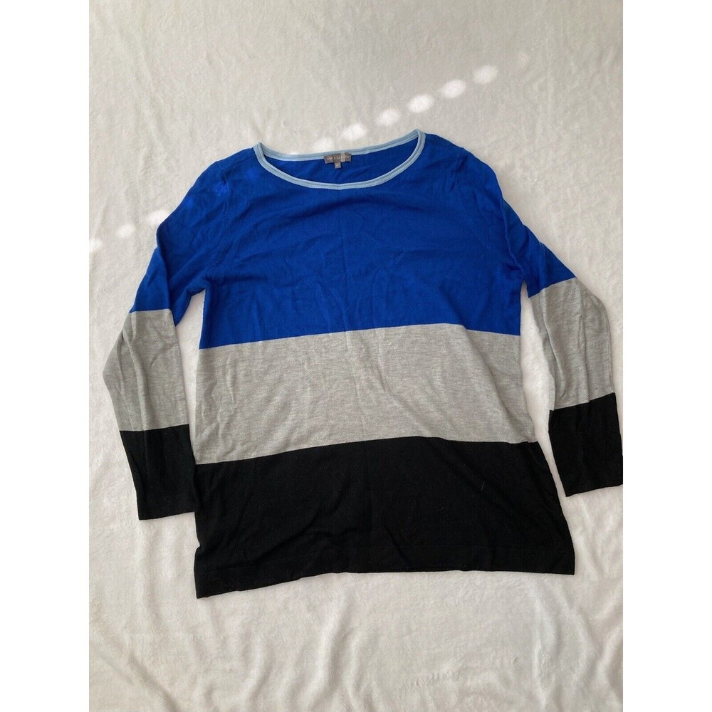 Vince Camuto Womens Colorblock Striped Long Sleeve Sweater Size: 1X